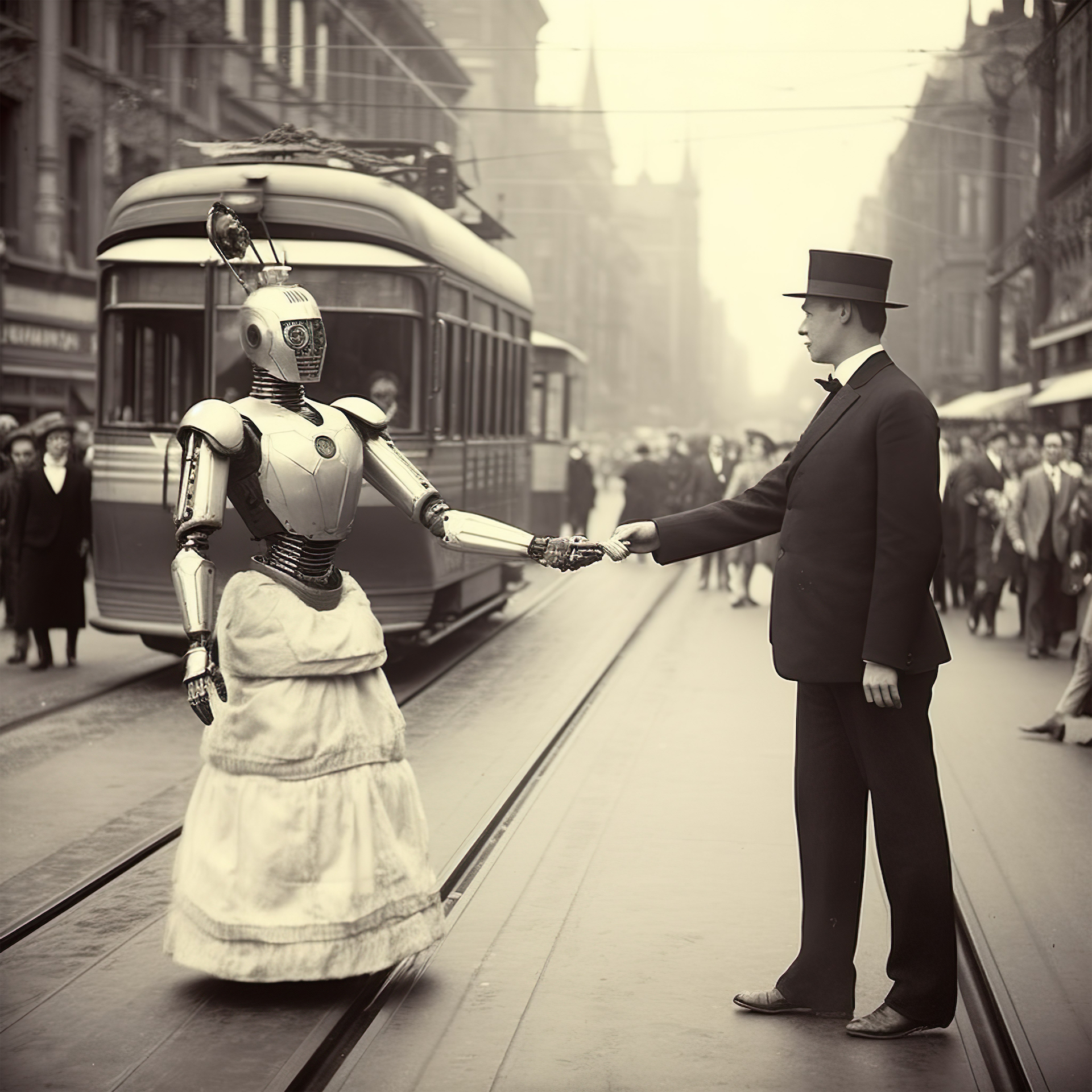 *HANNAH SILVER*'s _Robot Intermarriage, Melbourne 1895_, 2023. Courtesy Ballarat International Foto Biennale.