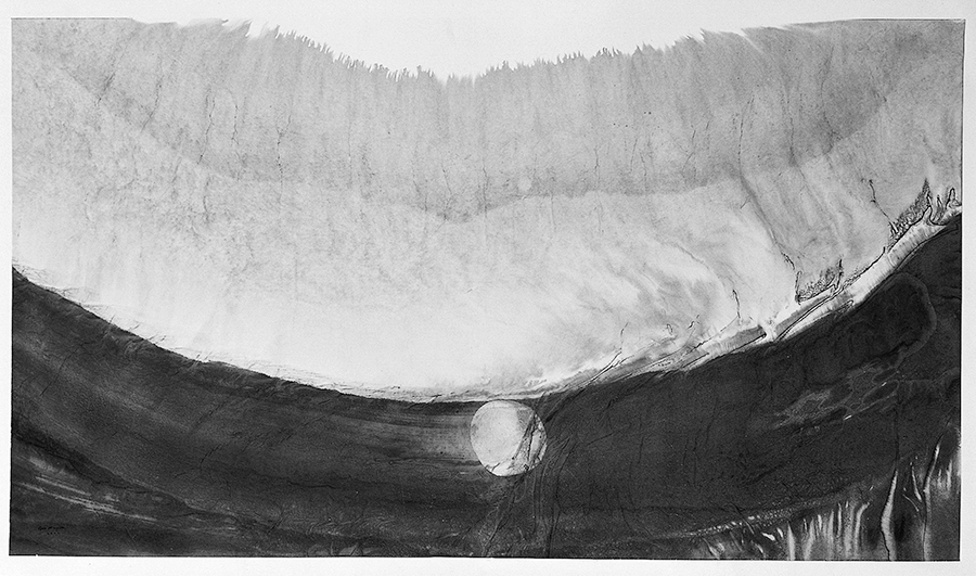 *GAO XINGJIAN*, _Moonlight_, 2002, Mực tàu trên giấy gạo, 96 x 169 cm. Được phép của Alisan Fine Arts, Hồng Kông.
