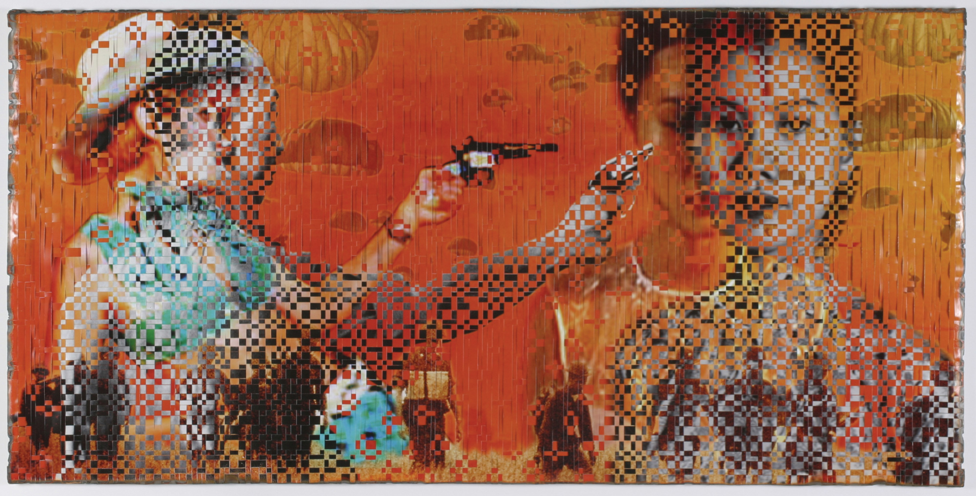 Tranh photo-weaving From Vietnam to Hollywood của Dinh Q. Lê, hòa quyện Hollywood và chiến tranh Việt Nam